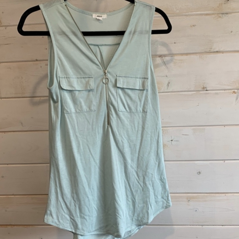 Ardene light blue zipper  tank top
